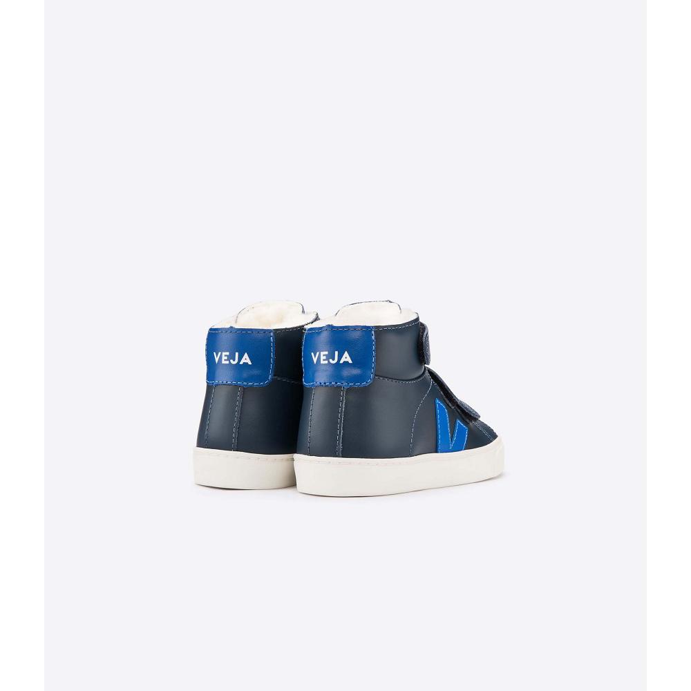 Veja ESPLAR MID FURED LEATHER Magasszárú Gyerek Blue/Navy | HU 691BEX